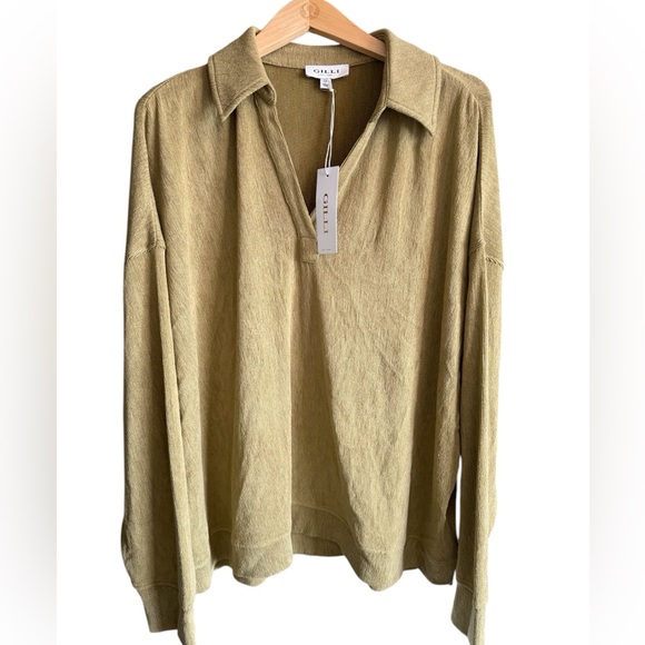 NWT Oversized Gilli Collared L/S Textured Sample Top - Picture 1 of 8